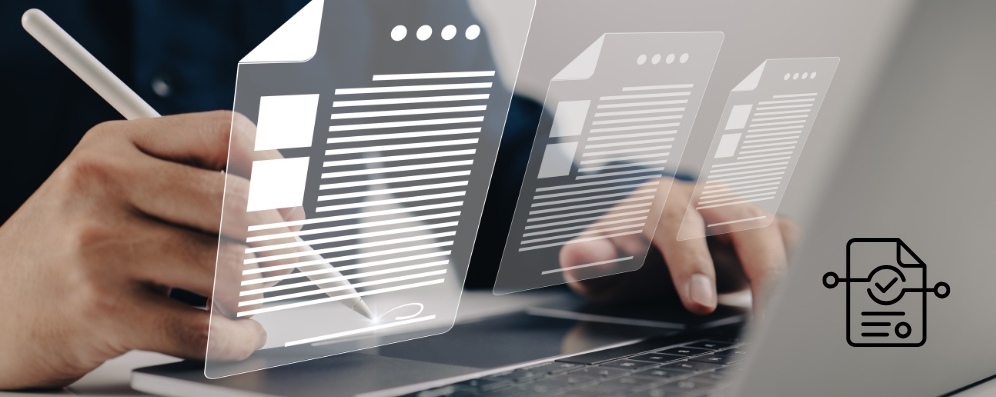 Idea of signing business contract on digital documents online contracting businessman electronic signature, digital document management.