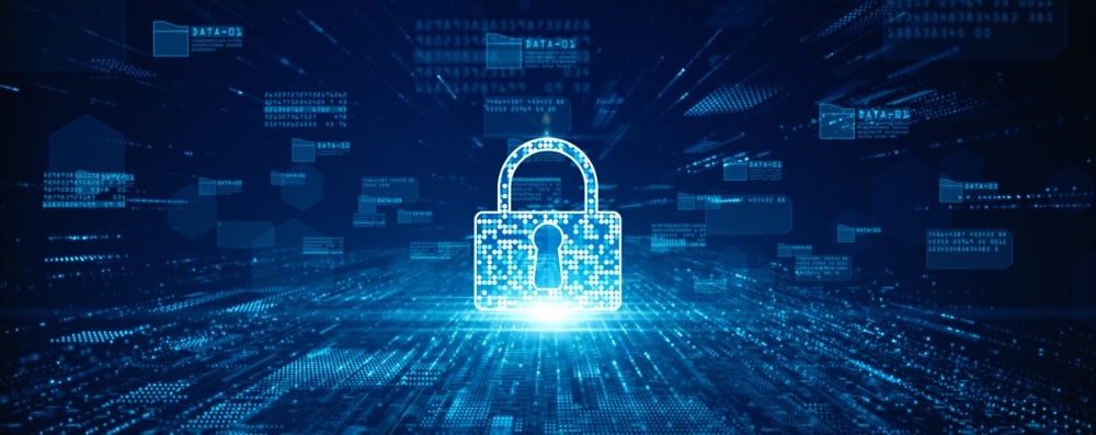 Lock Icon Cyber Security of Digital Data Network Protection